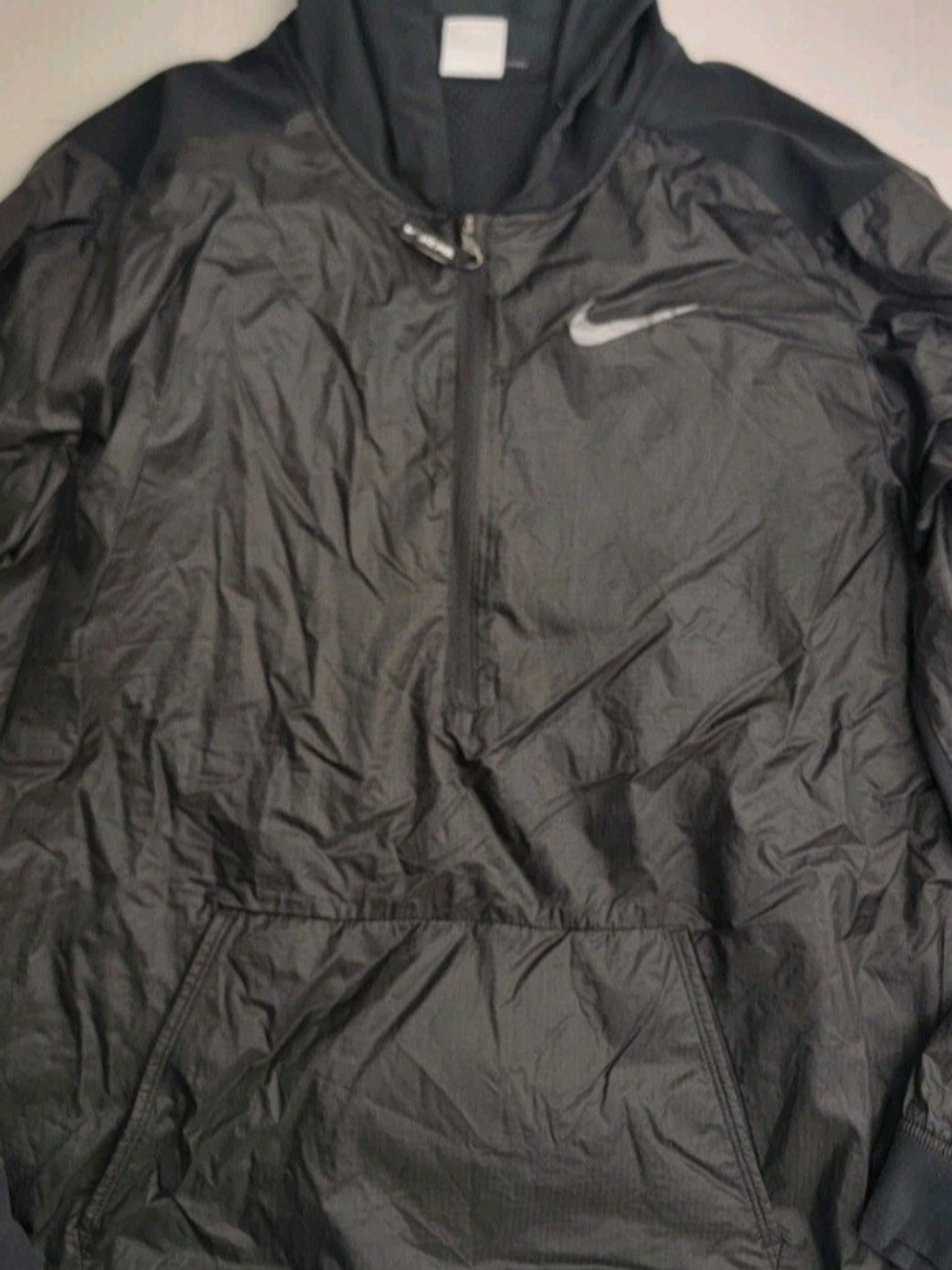 Nike PRO Jacket Men Large 1/2 Size Zip Black Hooded Vended DM5536-010